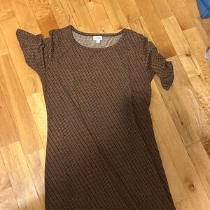 Brown Patterned Dress Lula roe size X-Large dress
